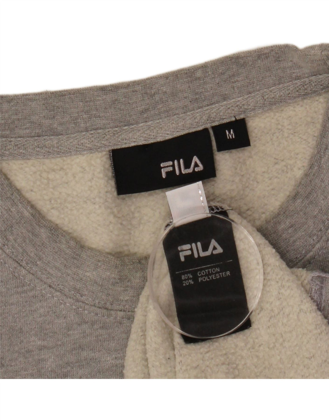 FILA Sudadera de gran tamaño con gráfico para mujer UK 40 Gris medio moteado