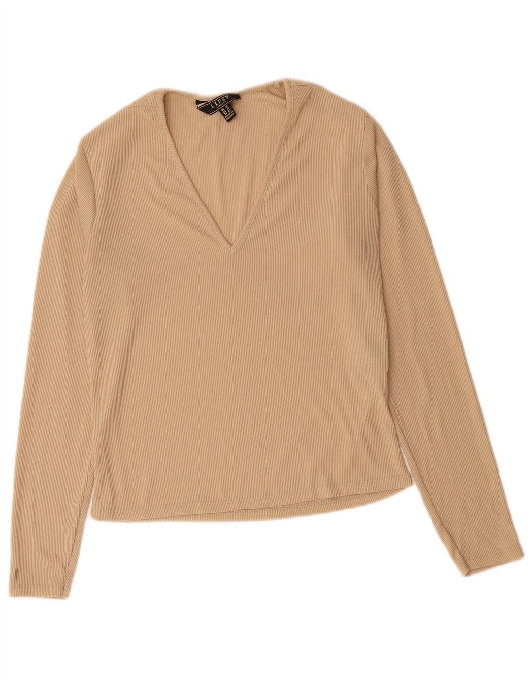 Top Lipsy Mujer Manga Larga ES 44 Poliéster Beige Medio