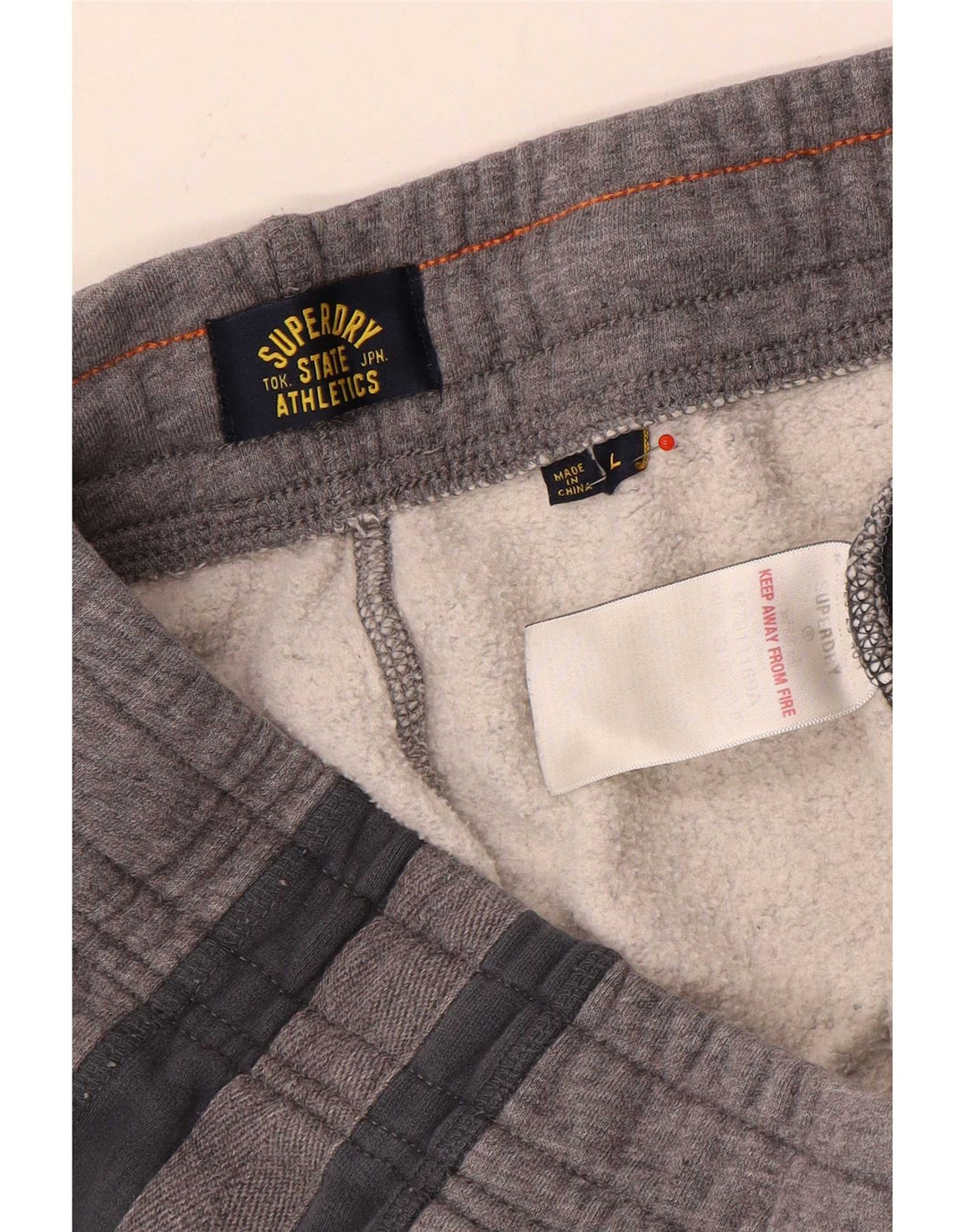 Superdry Hombre Pantalones De Chándal De Algodón Color Block Gris Grande