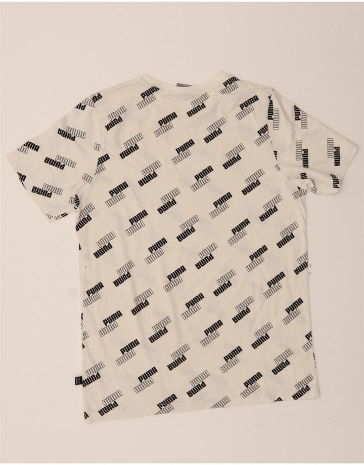 PUMA Mens Graphic T-Shirt Top Medium Off White Cotton Vintage Puma and Second-Hand Puma from Messina Hembry 