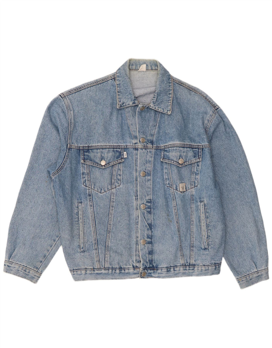 Vintage hombres chaqueta de mezclilla Reino Unido 42 XL azul