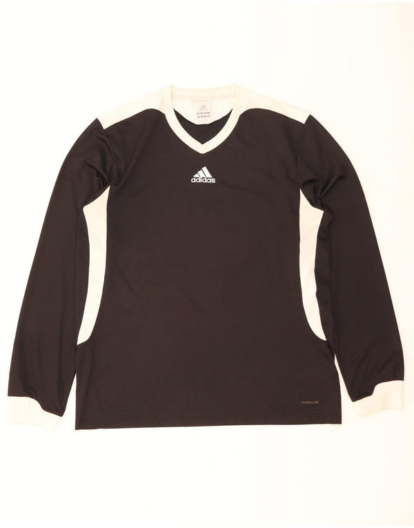Adidas Mens Climalite Top Manga Larga Grande Negro Colorblock Poliéster