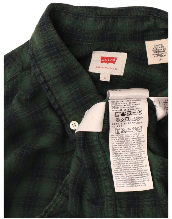 Levi's Hombre Camisa De Franela De Algodón A Cuadros Verdes Grandes