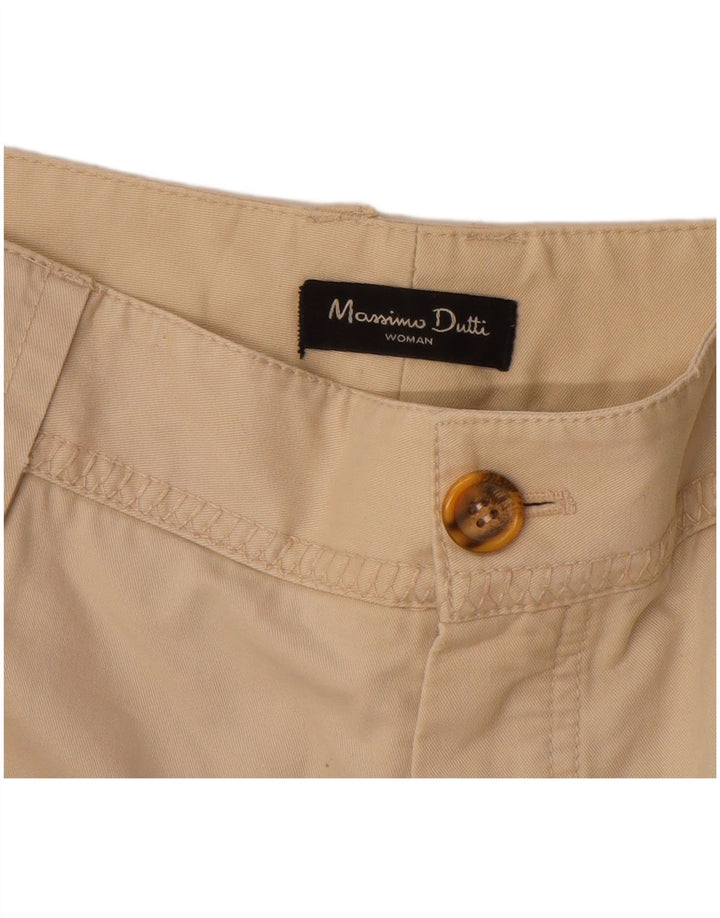 MASSIMO DUTTI Pantalón chino recto para mujer EU 42 Large W32 L33 Beige