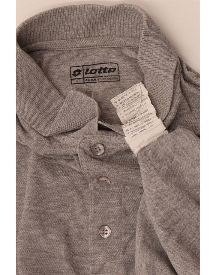 Lotto Polo para hombre de algodón moteado gris grande