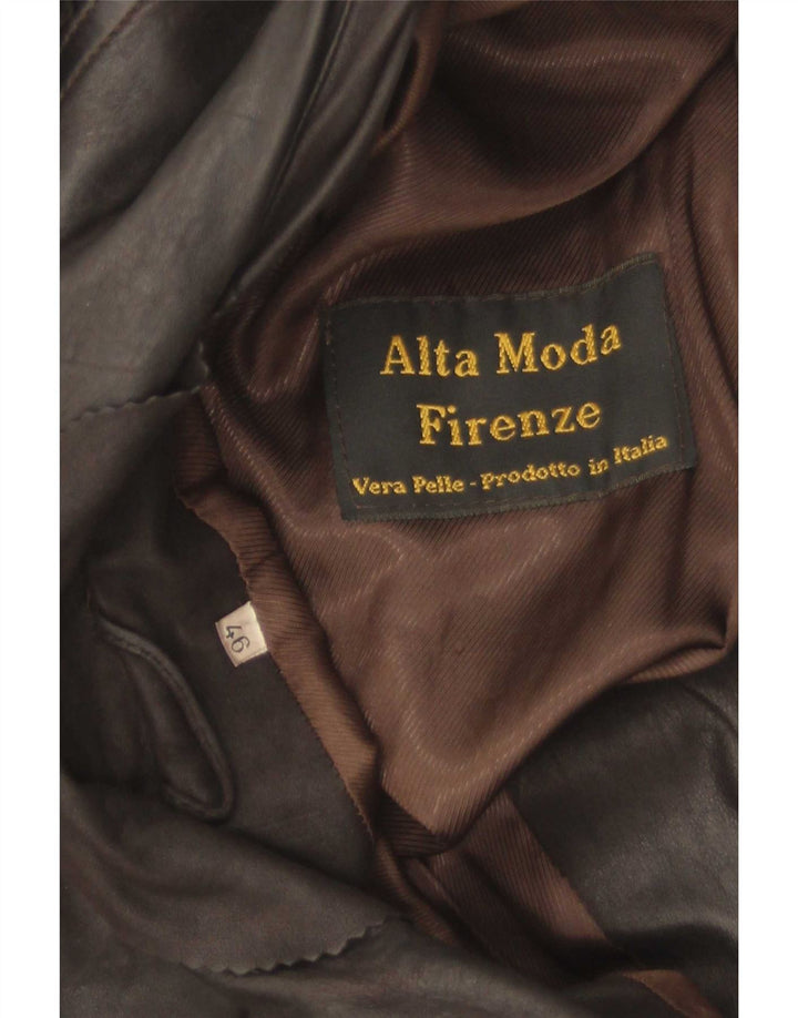 Alta Moda Firenze Chaqueta de cuero para mujer IT 46 Cuero marrón grande