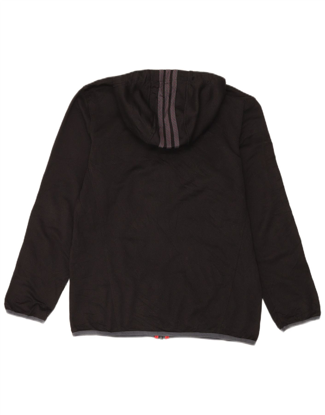 Adidas - Chaqueta de chándal con capucha para hombre, poliéster negro mediano