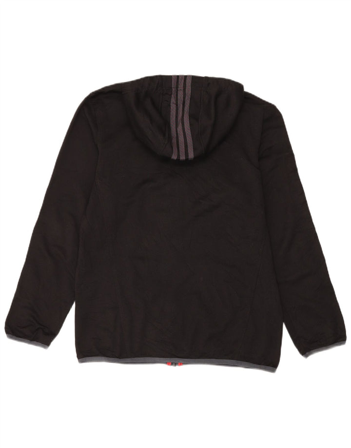 Adidas - Chaqueta de chándal con capucha para hombre, poliéster negro mediano