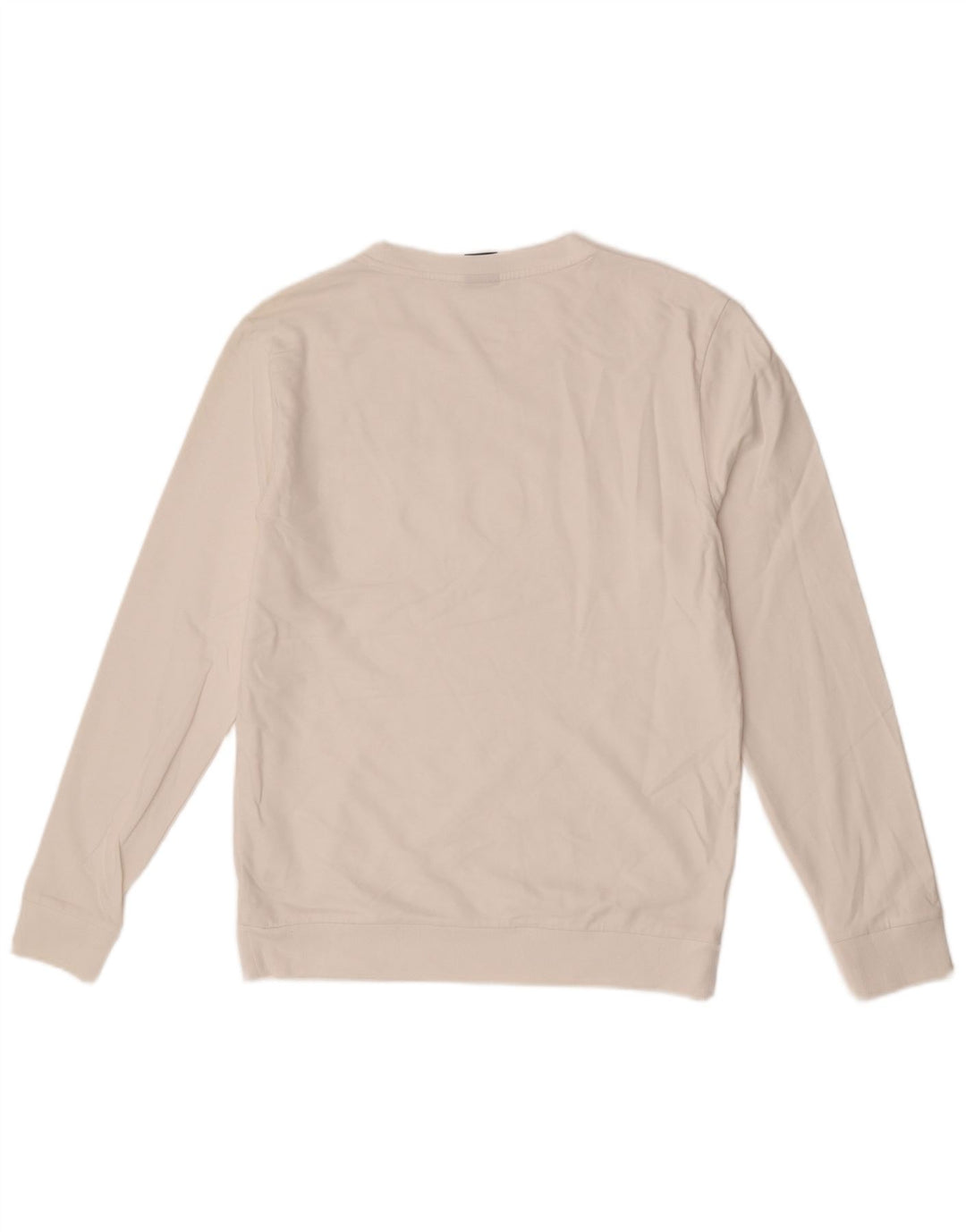 HUGO BOSS Hombre | Sudadera con gráfico tipo jersey de algodón blanco mediano