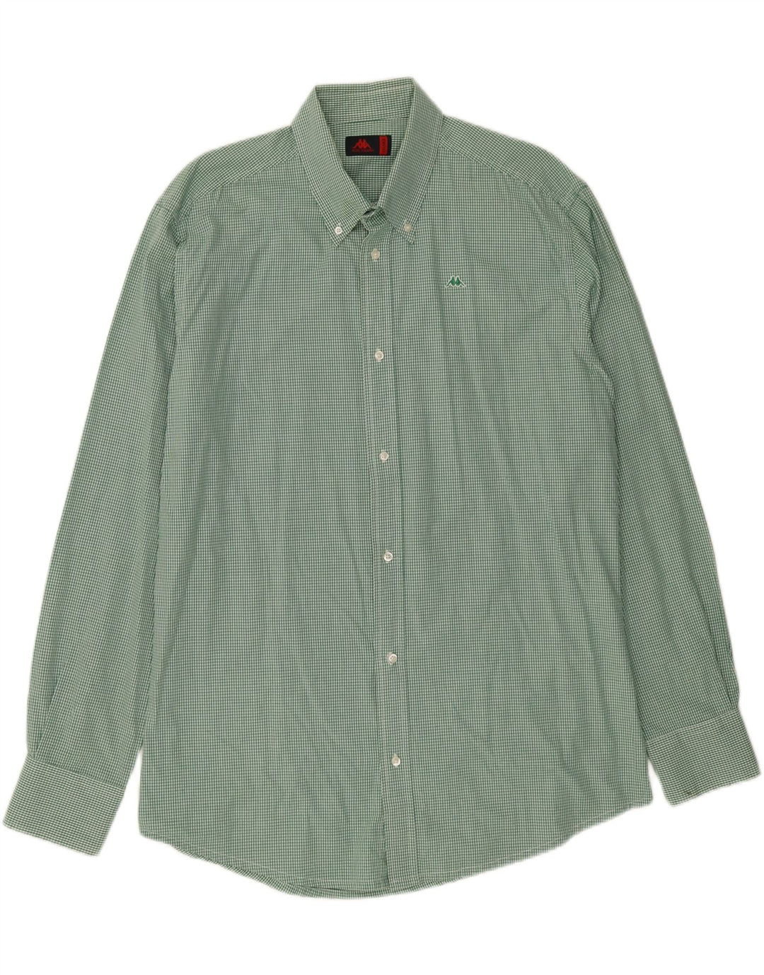 KAPPA Mens Shirt 2XL Green Gingham Cotton