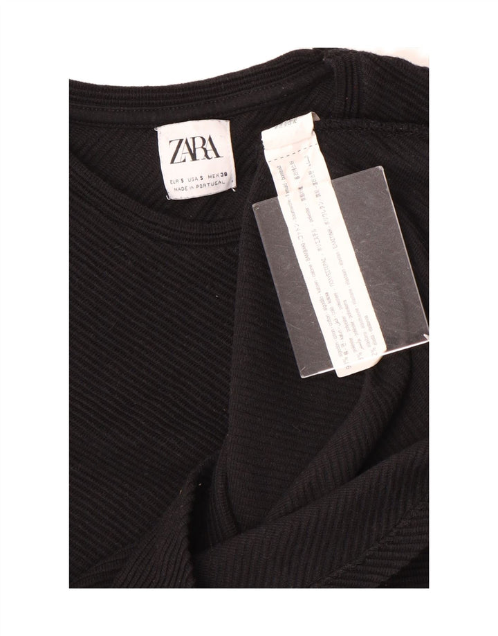 Zara Hombre Top Manga Larga Small Algodón Negro
