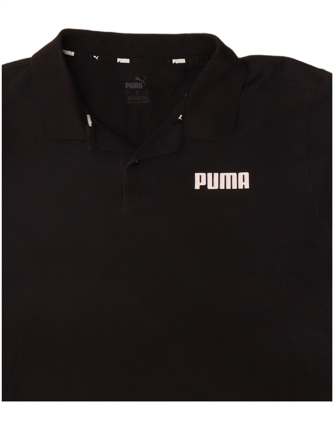 PUMA Polo para hombre grande de algodón negro