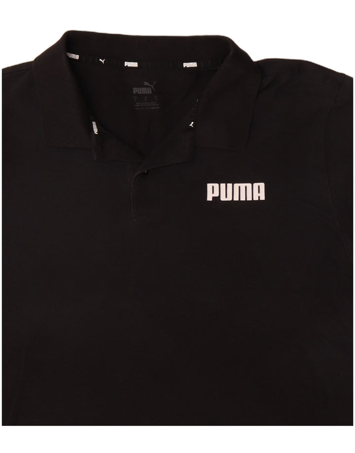 PUMA Polo para hombre grande de algodón negro
