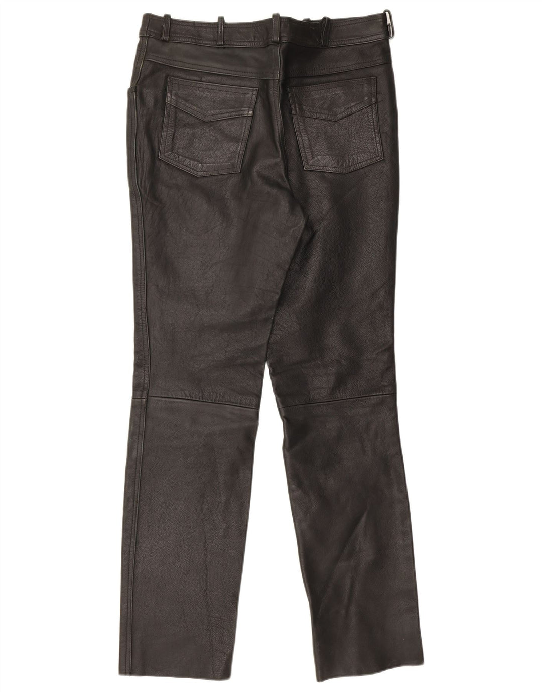 Pantalones de cuero vintage para hombre W32 L33 Negro
