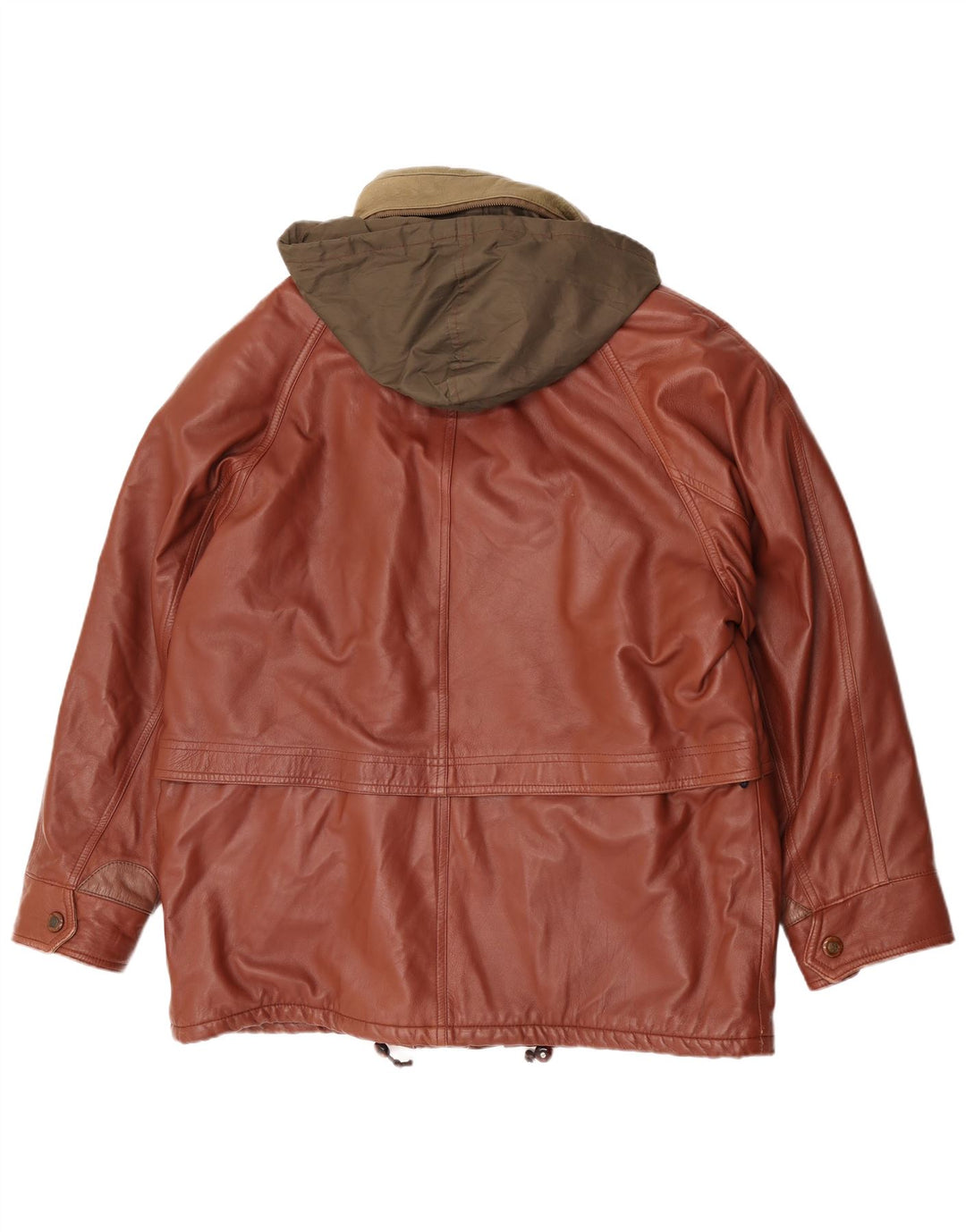 Bomb Boogie Chaqueta de cuero con capucha para hombre IT 52 XL Cuero marrón