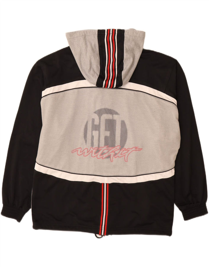 LOTTO Chaqueta superior de chándal con capucha y gráfico para hombre Gris grande Colorblock