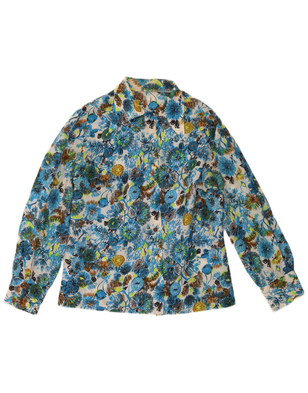 Camisa Vintage Mujer IT 44 Mediana Multicolor Floral
