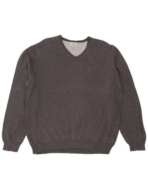 Marks & Spencer Jersey Regular Fit con Cuello en V para Hombre XL Algodón Gris