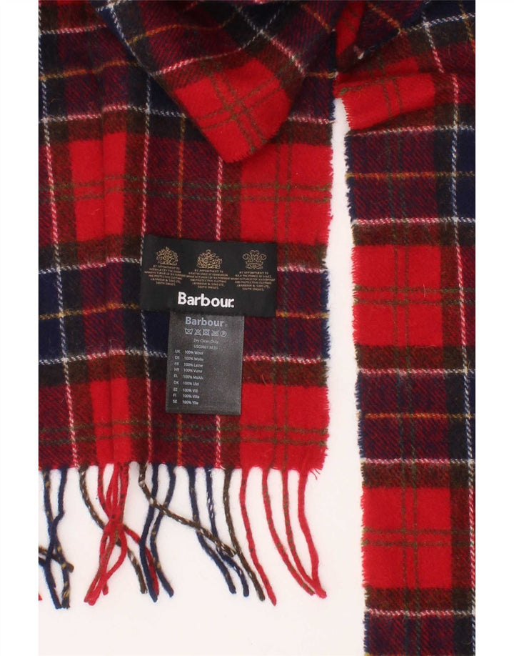 Barbour Bufanda rectangular para hombre talla única lana a cuadros roja clásica
