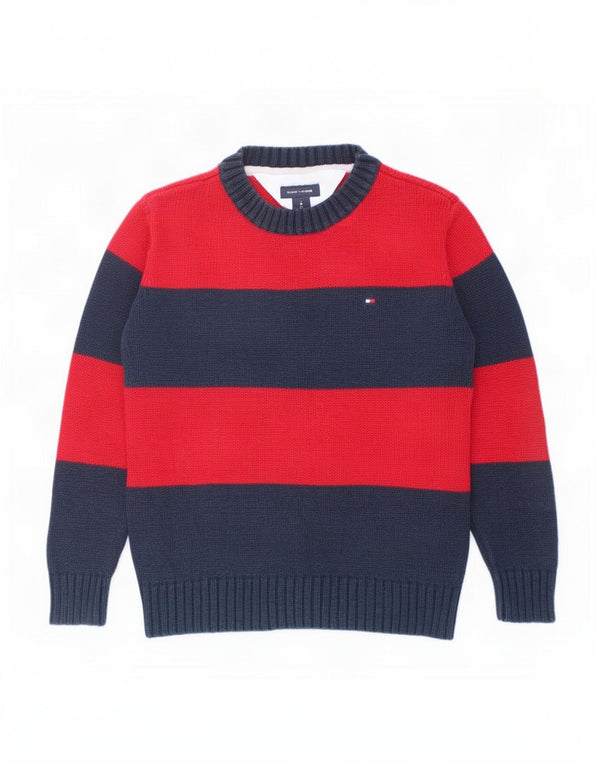 Tommy Hilfiger Jersey con Cuello Redondo para Niños 3-4 Años Algodón a Rayas Rojo