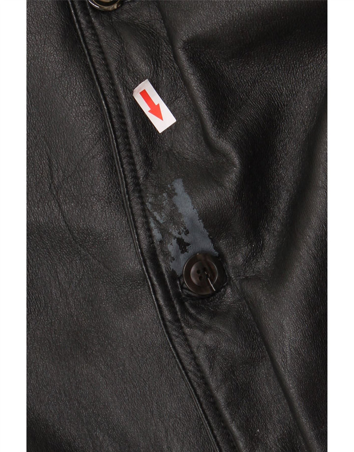 Vintage hombres chaqueta de cuero Reino Unido 40 grande negro