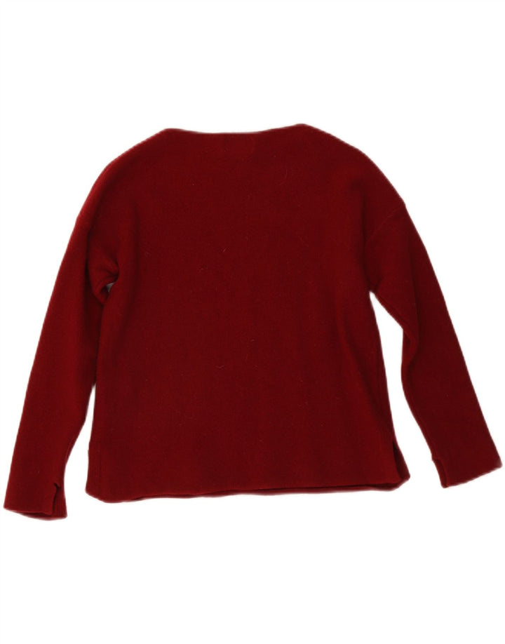 Toast Mujer Cuello Barco Jersey Suéter Pequeño/Mediano Lana Roja