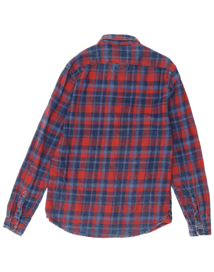 Zara Hombre Camisa De Franela Slim Fit Cuadros Rojos Medianos