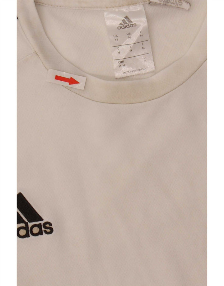 Adidas Hombre Climalite Camiseta Top Medio Blanco Colorblock Poliéster