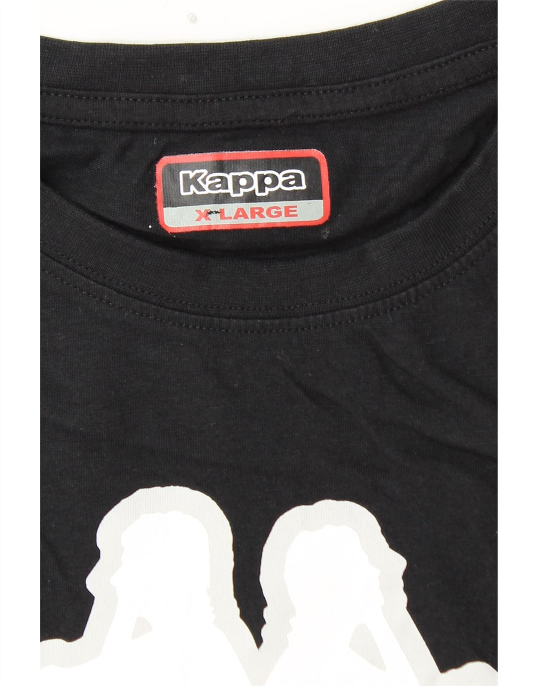 KAPPA Camiseta gráfica para hombre Top XL Algodón negro