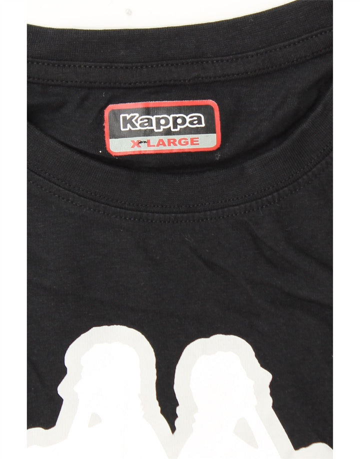 KAPPA Camiseta gráfica para hombre Top XL Algodón negro