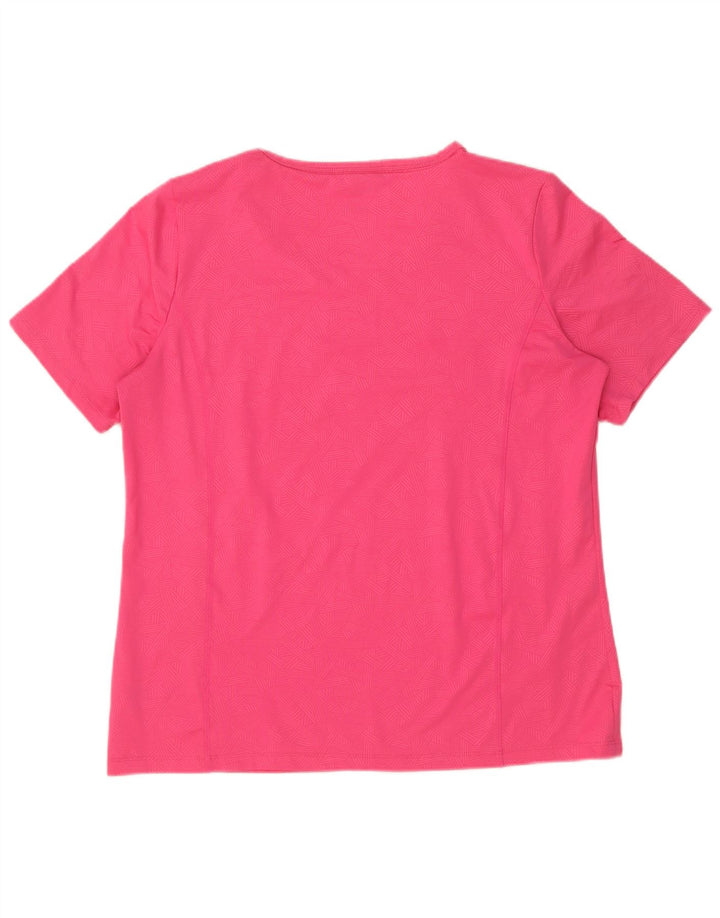 Champion Camiseta para mujer Top UK 46 Grande Rosa Geométrico Poliéster
