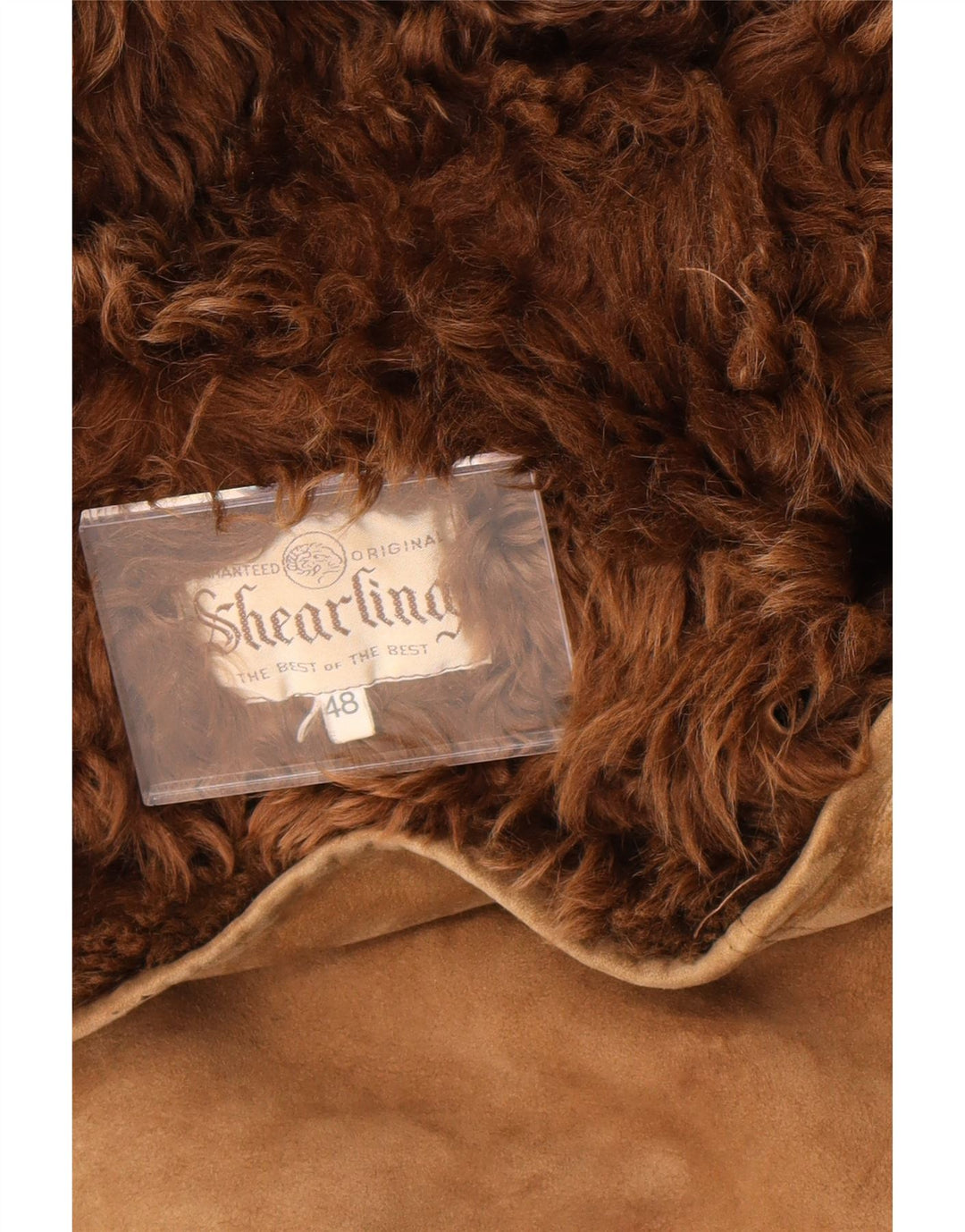 Vintage mujer chaqueta de piel de oveja de gran tamaño IT 48 XL marrón shearling