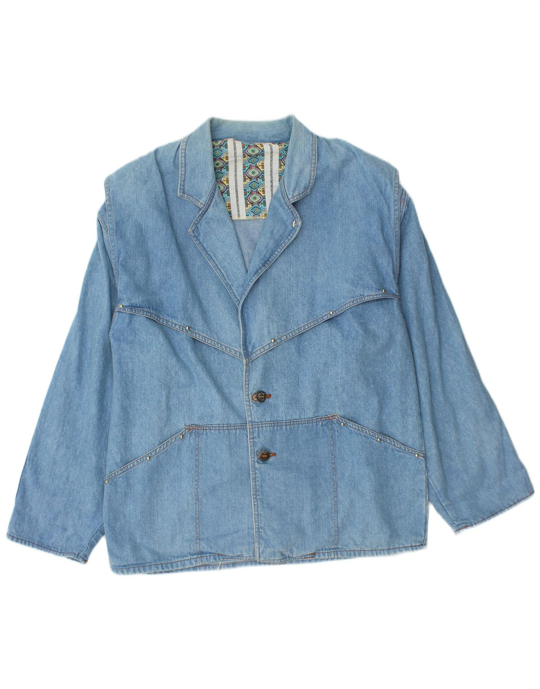 Vintage mujer chaqueta de mezclilla Reino Unido 14 azul medio