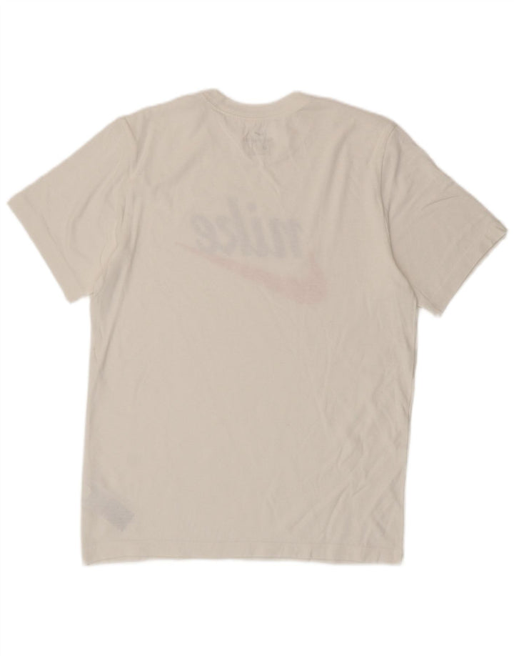 Nike Camiseta gráfica para hombre Top mediano de algodón blanco