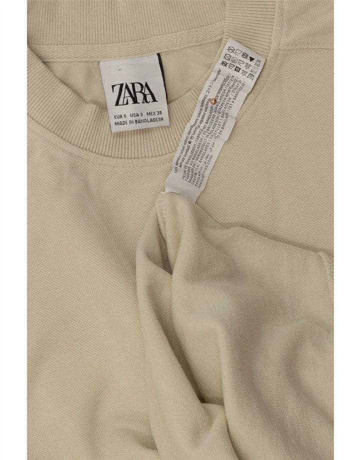 Zara Hombre Sudadera Jumper Small Off White Algodón