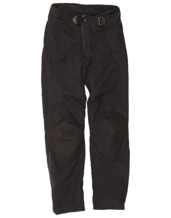 Vintage hombres rectos Moto Racer pantalones pequeños W30 L31 negro