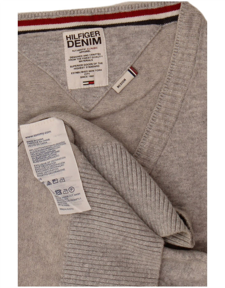 Tommy Hilfiger Jersey con cuello en V para hombre de algodón moteado gris medio