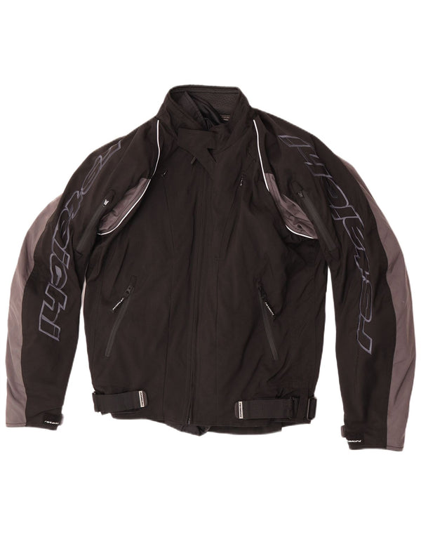 RS Taichi Chaqueta de corredor gráfica para hombre UK 38 Medium Black Colourblock Nylon