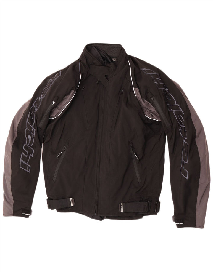 RS Taichi Chaqueta de corredor gráfica para hombre UK 38 Medium Black Colourblock Nylon