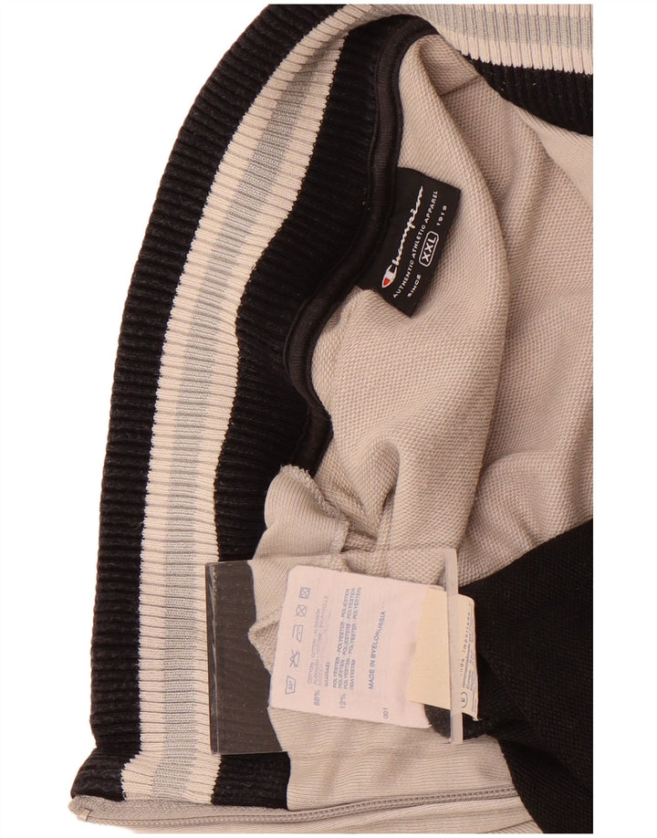 Champion Chaqueta de chándal para hombre, talla 2XL, algodón gris con bloques de color