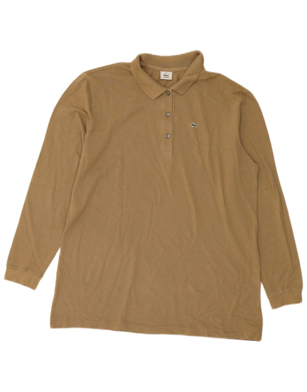 Polo Lacoste Mujer Manga Larga Talla 46 XL Algodón Caqui