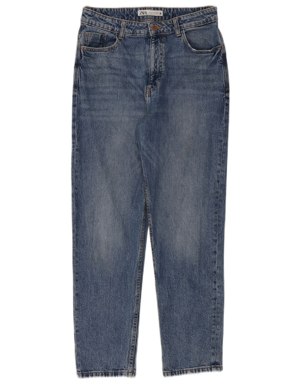 Zara Jeans Cónicos De Cintura Alta Para Mujer EU 40 Medium W30 L28 Azul