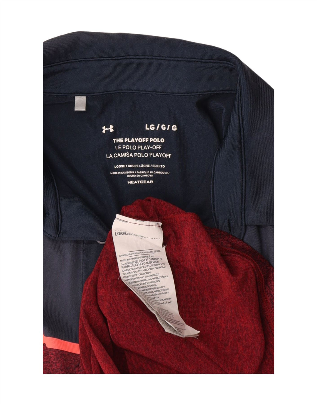 Under Armour Polo para hombre de poliéster con bloques de color burdeos grande