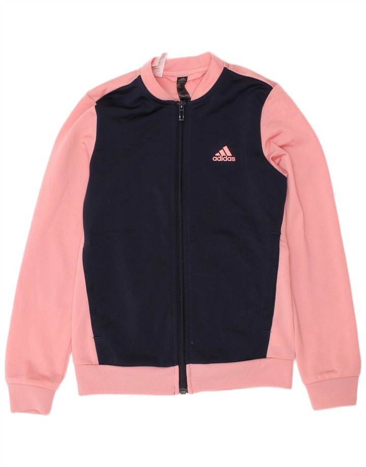 Adidas - Chaqueta de chándal para niña, 9-10 años, color rosa, poliéster