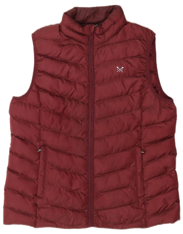 Crew Clothing Chaleco acolchado para mujer UK 46 Grande Poliéster burdeos