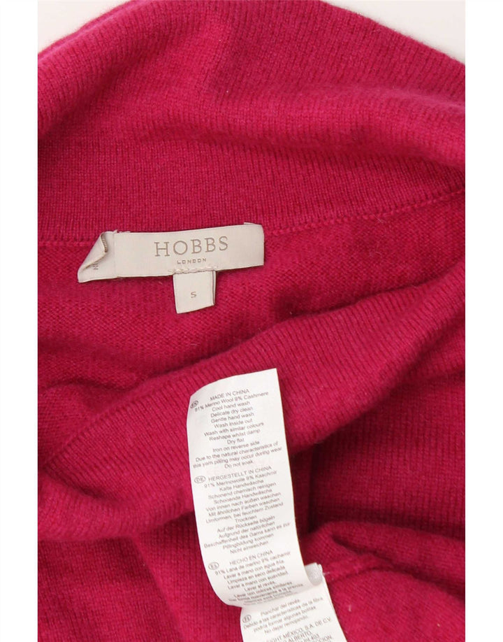 Hobbs Jersey de cuello vuelto para mujer UK 10 Small Pink Wool