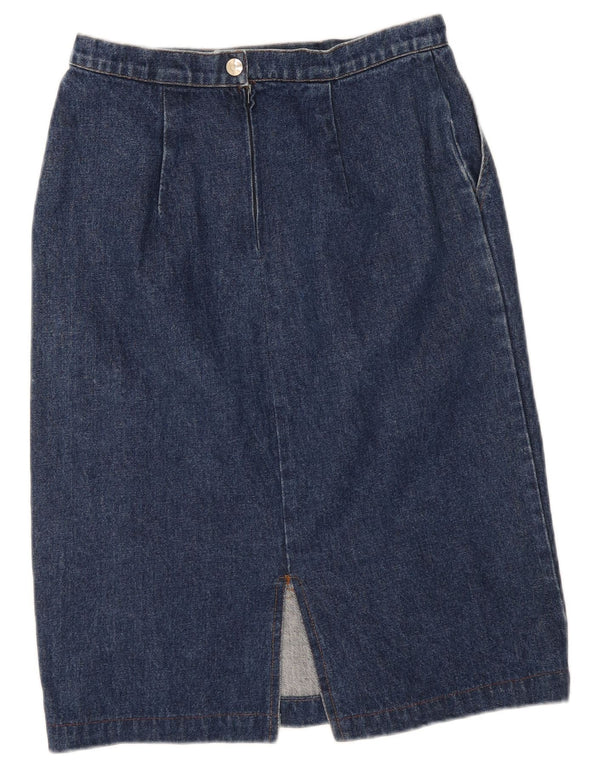 Vintage Womens Denim Skirt IT 46 Large W30 Blue Cotton