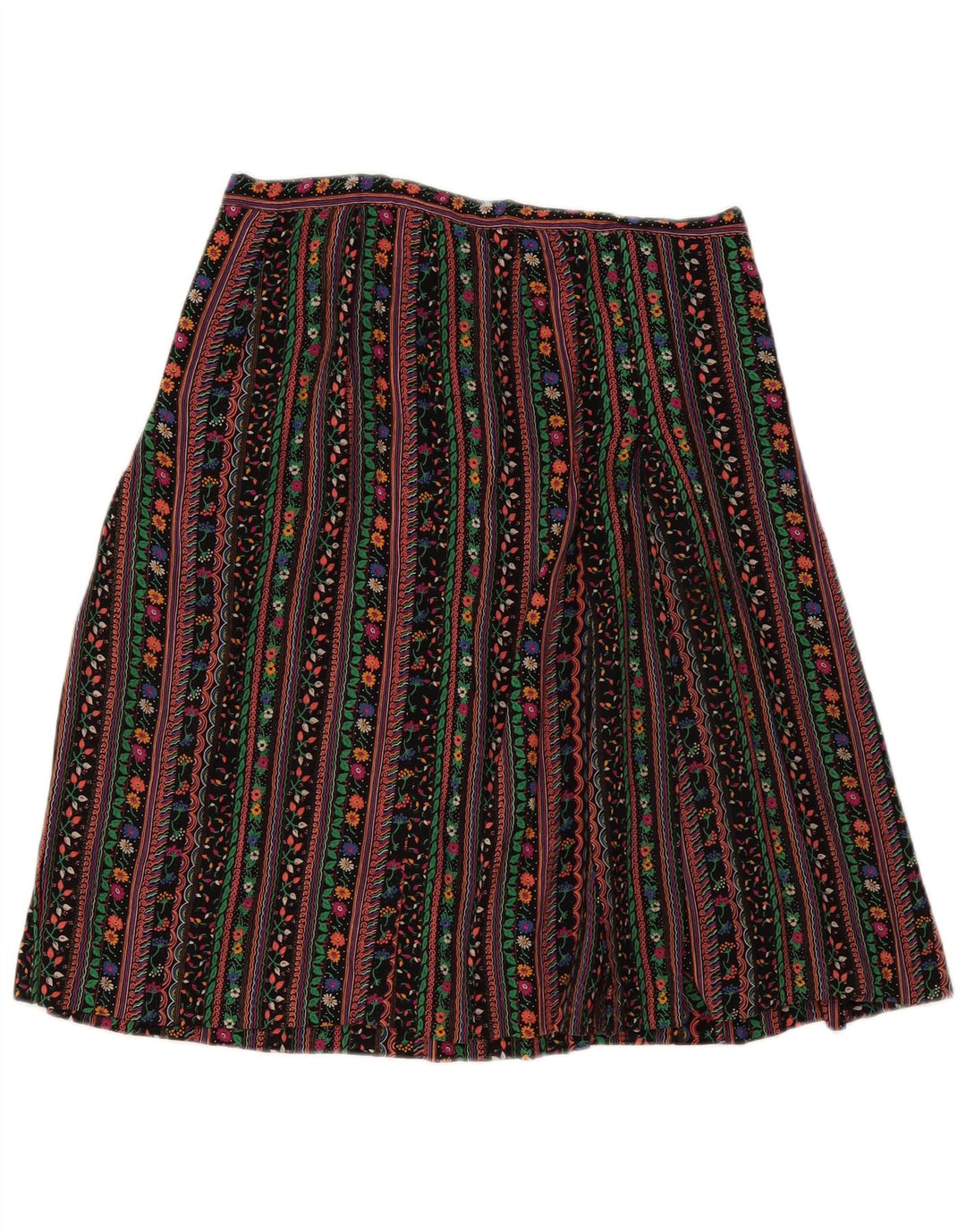 Vintage mujer A-Line falda W32 grande multicolor rayas