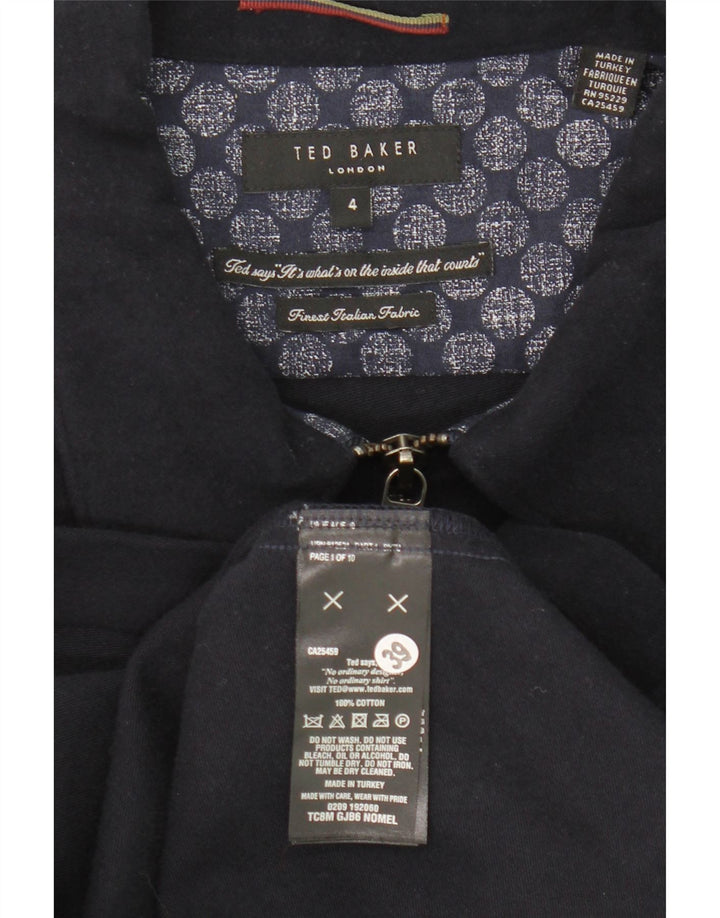 Ted Baker Chaqueta Bomber para Hombre Talla 4 Grande Algodón Azul Marino