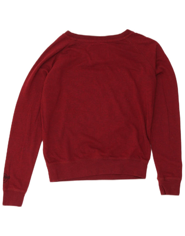 Hard Rock Cafe Mujer Phoenix Sudadera Jumper UK 14 Medium Borgoña
